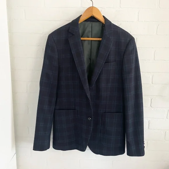 Scotch & Soda Plaid Blazer Tailored Single Button Structured Lined Menswear Sz M - Picture 2 of 16